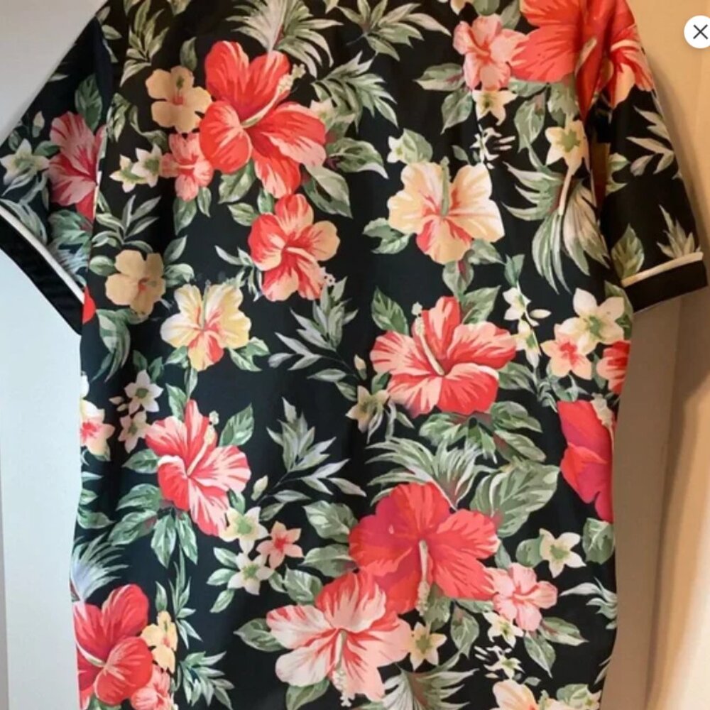 Hawaiian floral baseball jersey s.xxl - Picture 2 of 3
